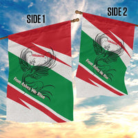 Lebanon Phoenix Garden Flag with Cedar Flag Colors and Inspirational Quote