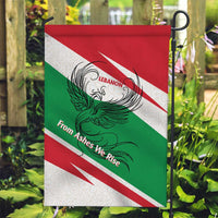 Lebanon Phoenix Garden Flag with Cedar Flag Colors and Inspirational Quote