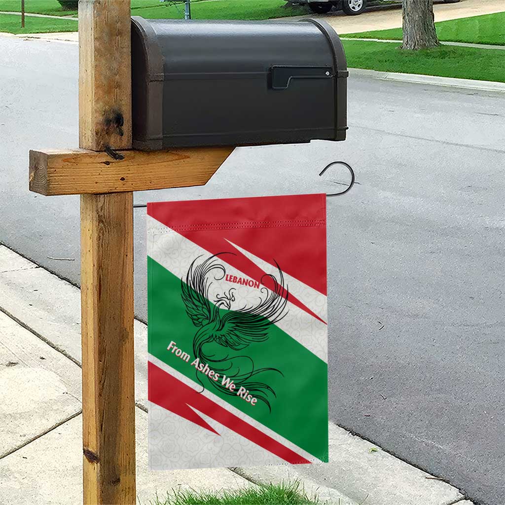 Lebanon Phoenix Garden Flag with Cedar Flag Colors and Inspirational Quote