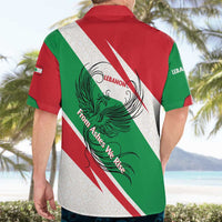 Lebanon Phoenix Hawaiian Shirt with Cedar Flag Colors and Inspirational Quote