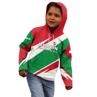 Lebanon Phoenix Kid Hoodie with Cedar Flag Colors and Inspirational Quote