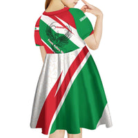 Lebanon Phoenix Kid Short Sleeve Dress with Cedar Flag Colors and Inspirational Quote