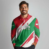 Lebanon Phoenix Long Sleeve Polo Shirt with Cedar Flag Colors and Inspirational Quote