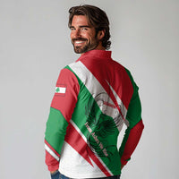 Lebanon Phoenix Long Sleeve Polo Shirt with Cedar Flag Colors and Inspirational Quote