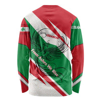 Lebanon Phoenix Long Sleeve Shirt with Cedar Flag Colors and Inspirational Quote