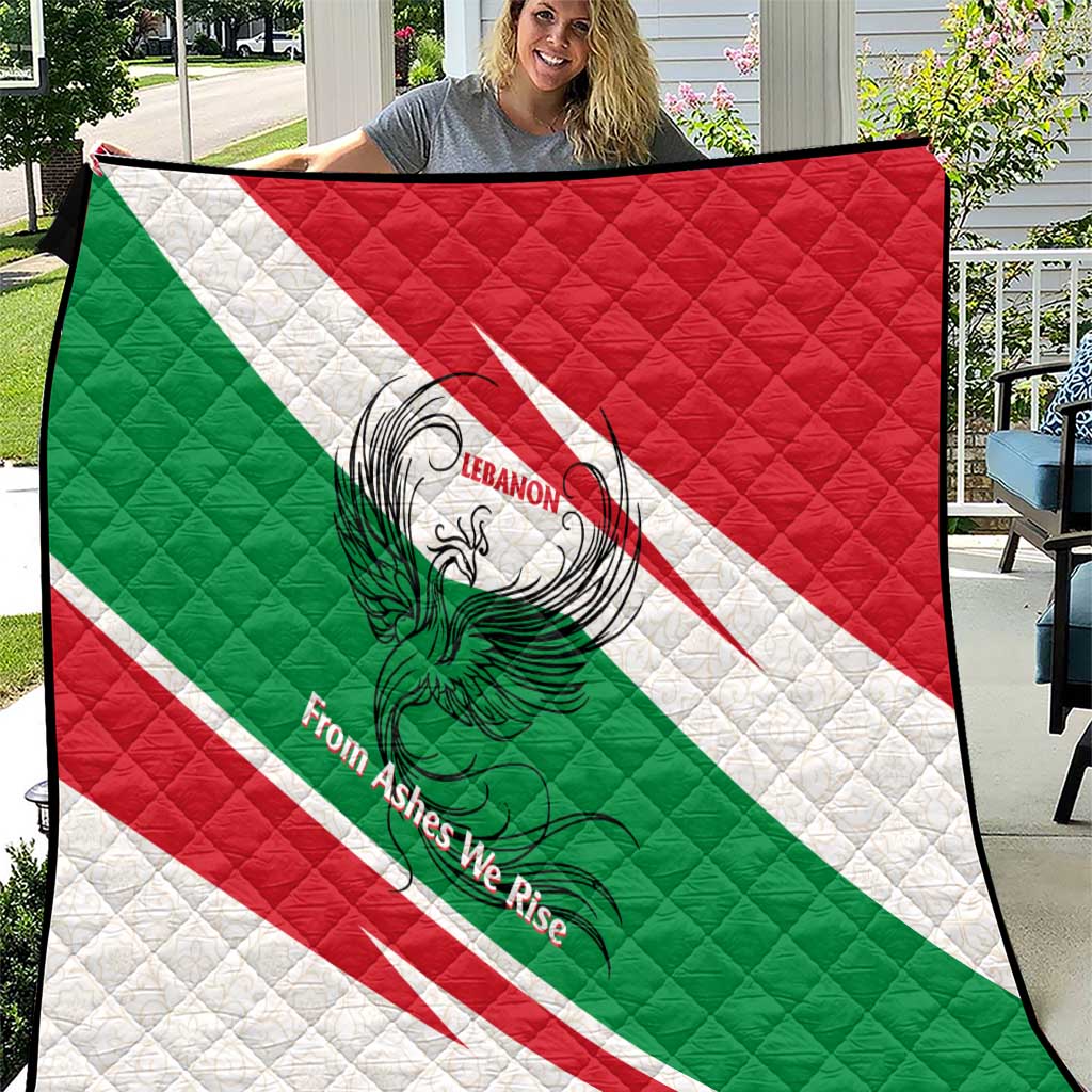 Lebanon Phoenix Quilt with Cedar Flag Colors and Inspirational Quote