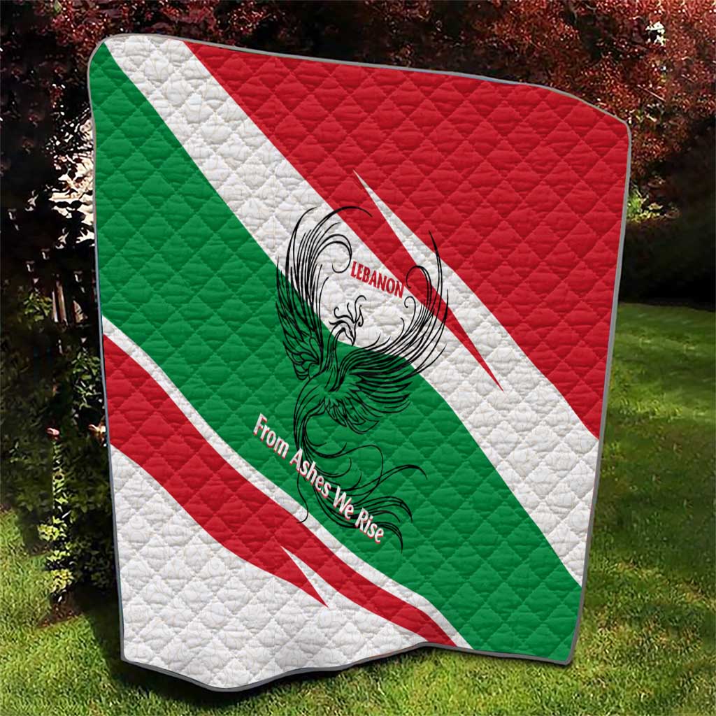 Lebanon Phoenix Quilt with Cedar Flag Colors and Inspirational Quote