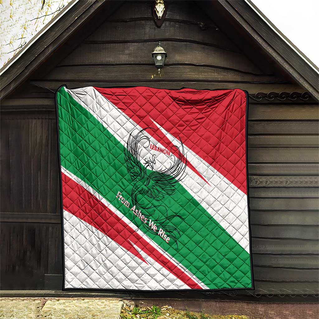 Lebanon Phoenix Quilt with Cedar Flag Colors and Inspirational Quote
