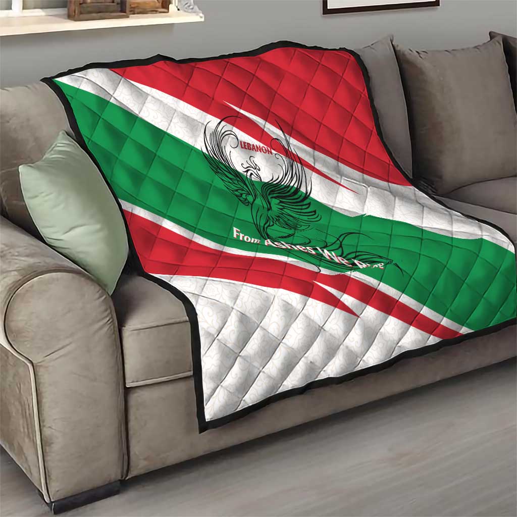 Lebanon Phoenix Quilt with Cedar Flag Colors and Inspirational Quote