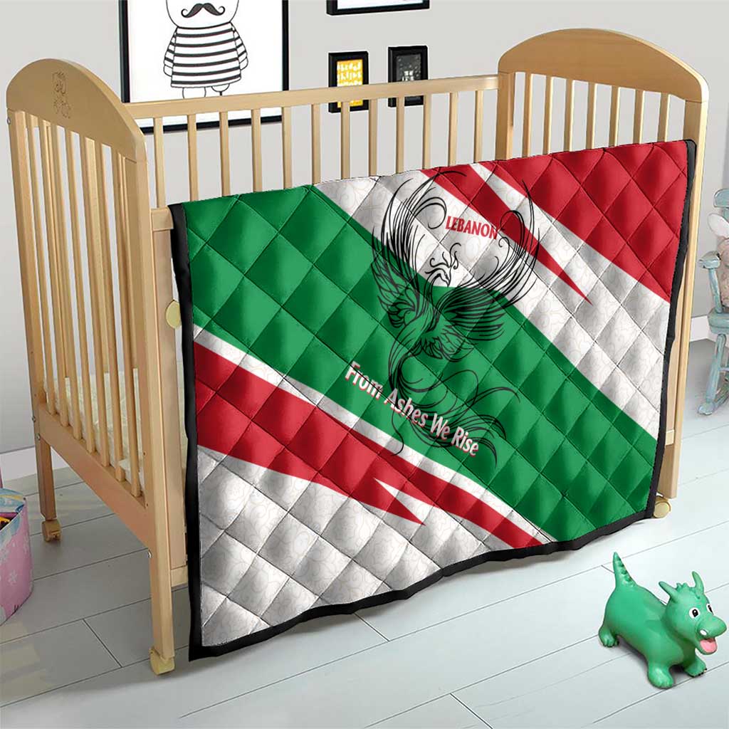 Lebanon Phoenix Quilt with Cedar Flag Colors and Inspirational Quote