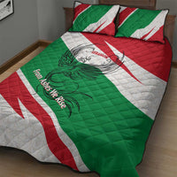 Lebanon Phoenix Quilt Bed Set with Cedar Flag Colors and Inspirational Quote