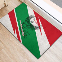 Lebanon Phoenix Rubber Doormat with Cedar Flag Colors and Inspirational Quote