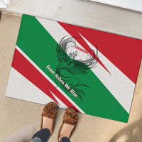Lebanon Phoenix Rubber Doormat with Cedar Flag Colors and Inspirational Quote