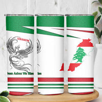 Lebanon Phoenix Skinny Tumbler with Cedar Flag Colors and Inspirational Quote