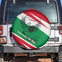 Lebanon Phoenix Spare Tire Cover with Cedar Flag Colors and Inspirational Quote