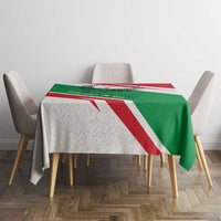 Lebanon Phoenix Tablecloth with Cedar Flag Colors and Inspirational Quote