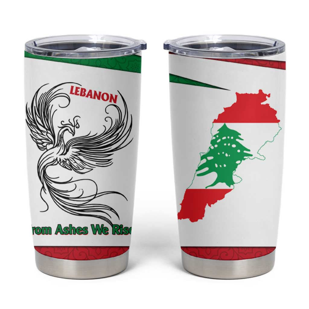 Lebanon Phoenix Tumbler Cup with Cedar Flag Colors and Inspirational Quote