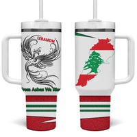 Lebanon Phoenix Tumbler With Handle with Cedar Flag Colors and Inspirational Quote