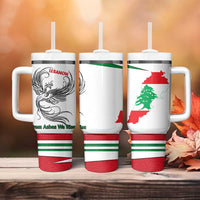 Lebanon Phoenix Tumbler With Handle with Cedar Flag Colors and Inspirational Quote