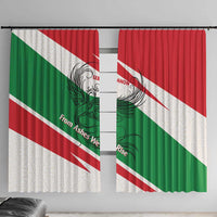 Lebanon Phoenix Window Curtain with Cedar Flag Colors and Inspirational Quote