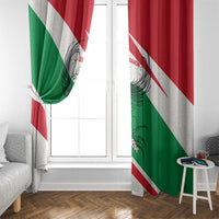 Lebanon Phoenix Window Curtain with Cedar Flag Colors and Inspirational Quote