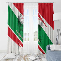 Lebanon Phoenix Window Curtain with Cedar Flag Colors and Inspirational Quote