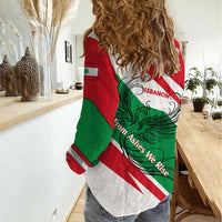 Lebanon Phoenix Women Casual Shirt with Cedar Flag Colors and Inspirational Quote