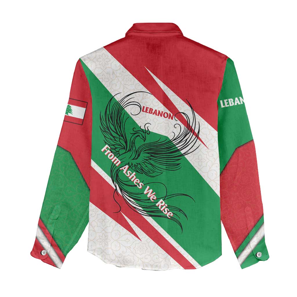 Lebanon Phoenix Women Casual Shirt with Cedar Flag Colors and Inspirational Quote