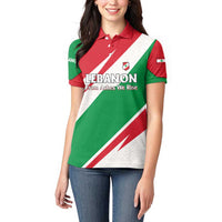 Lebanon Phoenix Women Polo Shirt with Cedar Flag Colors and Inspirational Quote