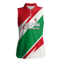 Lebanon Phoenix Women Sleeveless Polo Shirt with Cedar Flag Colors and Inspirational Quote