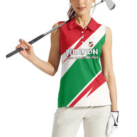 Lebanon Phoenix Women Sleeveless Polo Shirt with Cedar Flag Colors and Inspirational Quote