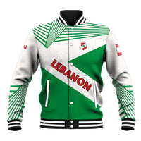 Lebanon Flag Shield Baseball Jacket with Cedar Emblem and National Colors