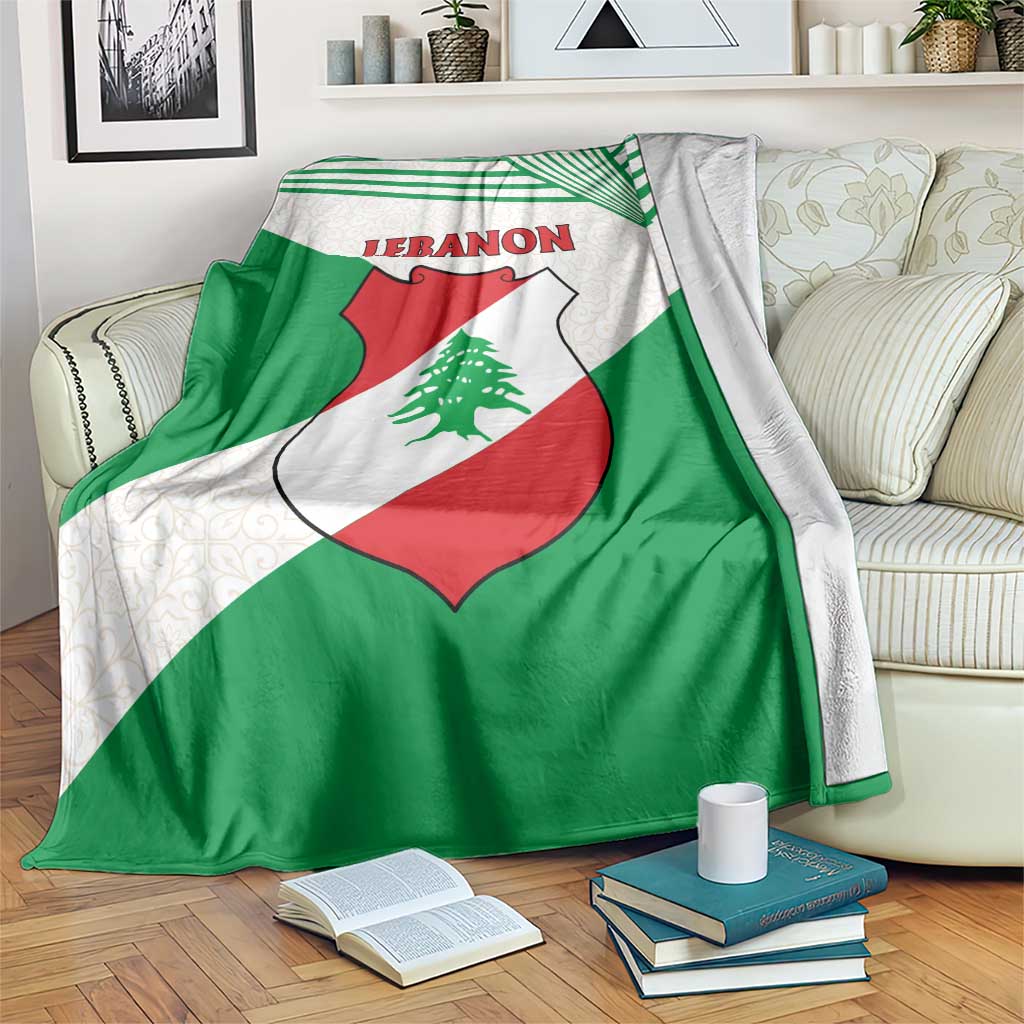 Lebanon Flag Shield Blanket with Cedar Emblem and National Colors
