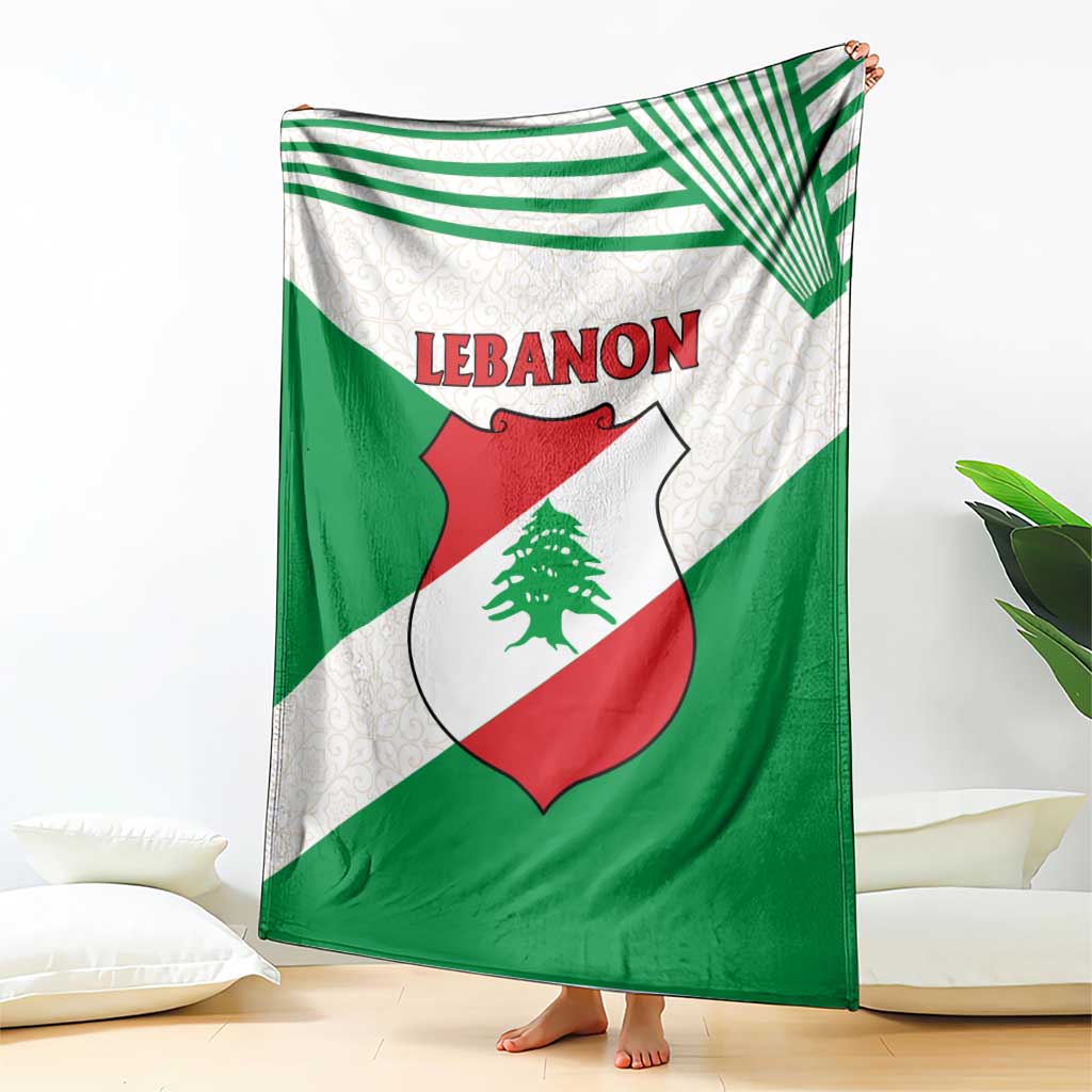 Lebanon Flag Shield Blanket with Cedar Emblem and National Colors