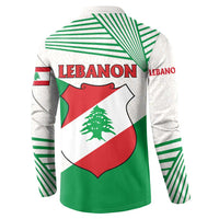 Lebanon Flag Shield Button Sweatshirt with Cedar Emblem and National Colors