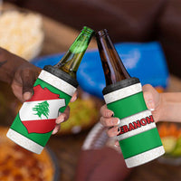 Lebanon Flag Shield 4 in 1 Can Cooler Tumbler with Cedar Emblem and National Colors