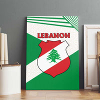 Lebanon Flag Shield Canvas Wall Art with Cedar Emblem and National Colors
