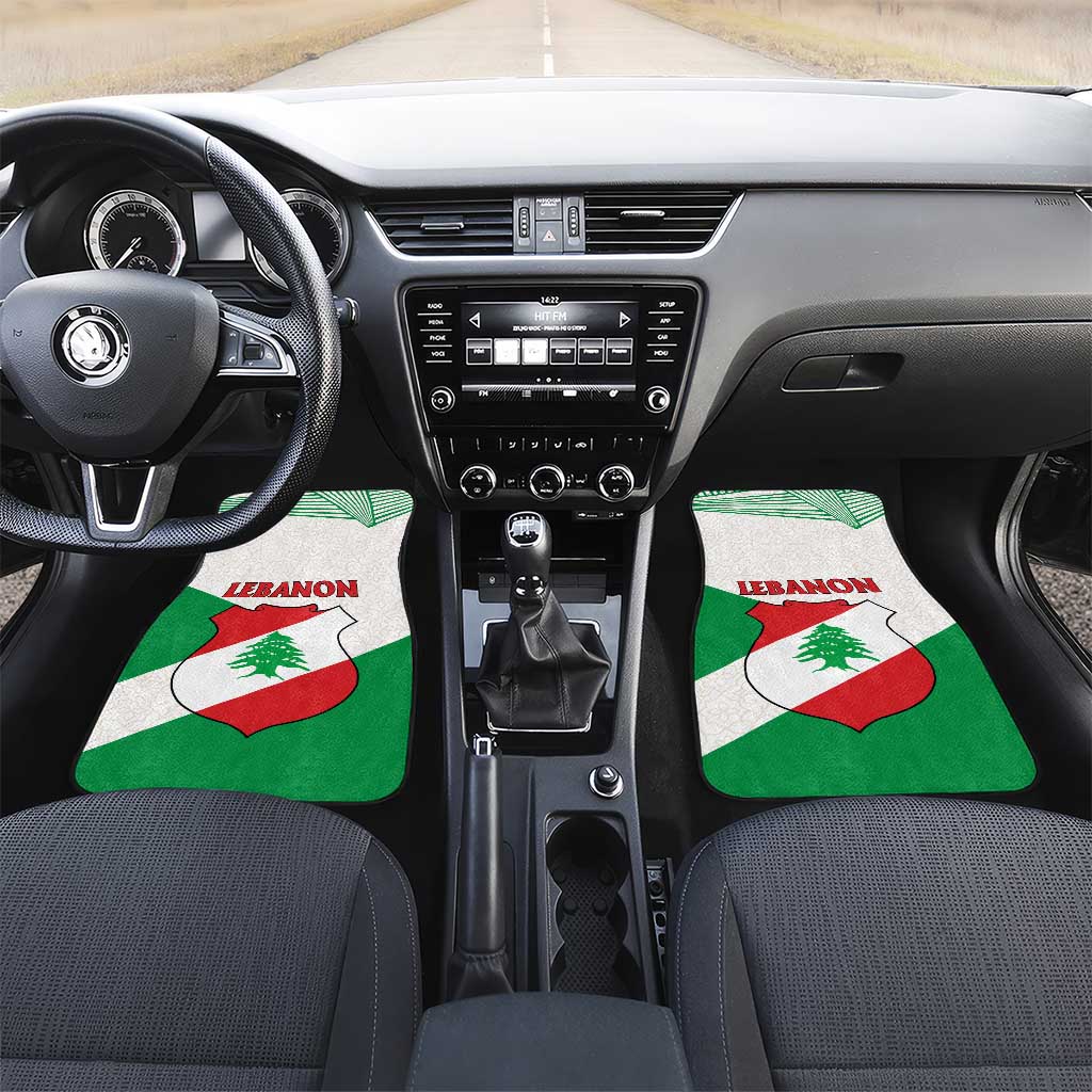 Lebanon Flag Shield Car Mats with Cedar Emblem and National Colors