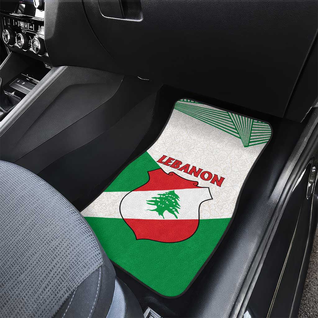 Lebanon Flag Shield Car Mats with Cedar Emblem and National Colors