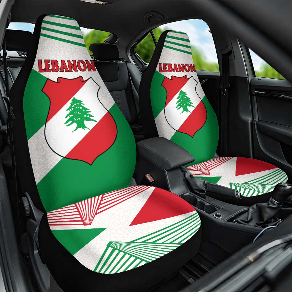 Lebanon Flag Shield Car Seat Cover with Cedar Emblem and National Colors