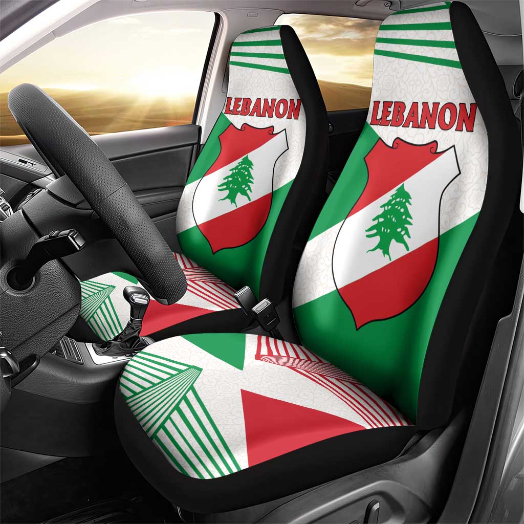 Lebanon Flag Shield Car Seat Cover with Cedar Emblem and National Colors