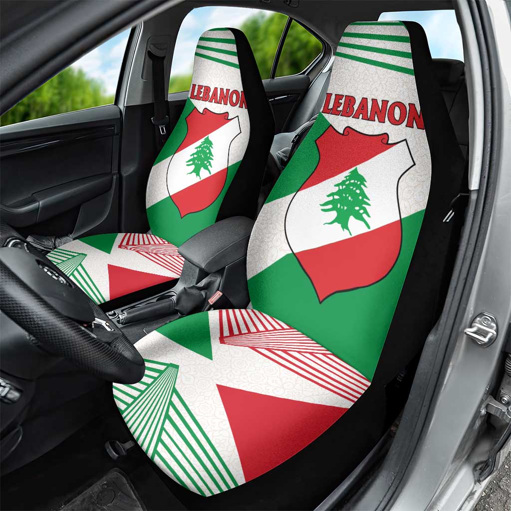 Lebanon Flag Shield Car Seat Cover with Cedar Emblem and National Colors