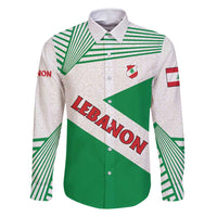 Lebanon Flag Shield Family Matching Long Sleeve Bodycon Dress and Hawaiian Shirt with Cedar Emblem and National Colors