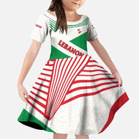 Lebanon Flag Shield Family Matching Mermaid Dress and Hawaiian Shirt with Cedar Emblem and National Colors