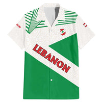 Lebanon Flag Shield Family Matching Mermaid Dress and Hawaiian Shirt with Cedar Emblem and National Colors