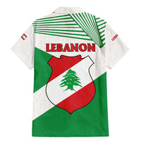 Lebanon Flag Shield Family Matching Mermaid Dress and Hawaiian Shirt with Cedar Emblem and National Colors