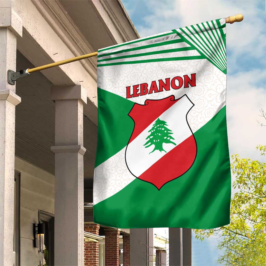 Lebanon Flag Shield Garden Flag with Cedar Emblem and National Colors