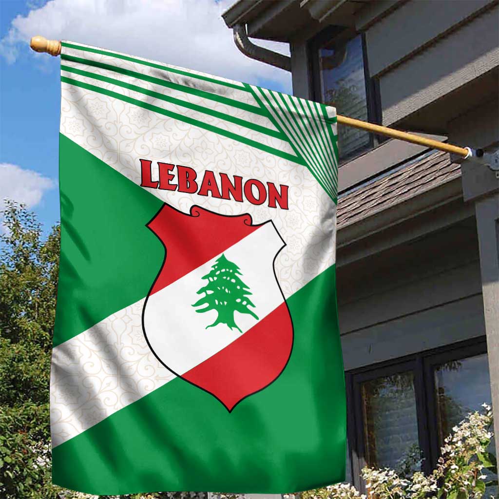 Lebanon Flag Shield Garden Flag with Cedar Emblem and National Colors