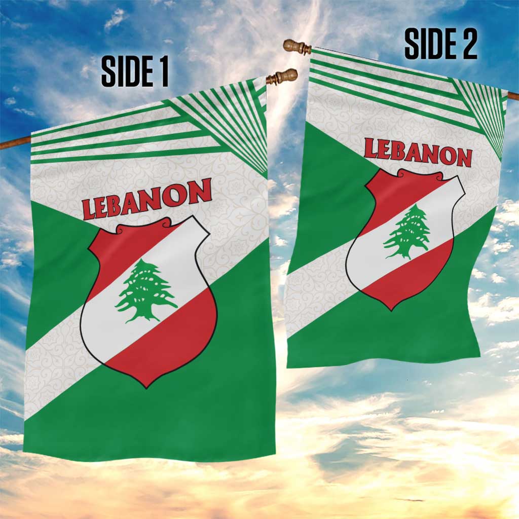 Lebanon Flag Shield Garden Flag with Cedar Emblem and National Colors