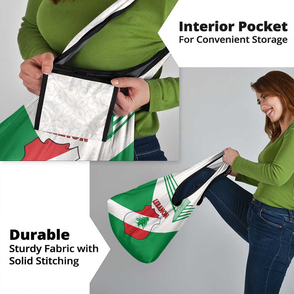 Lebanon Flag Shield Grocery Bag with Cedar Emblem and National Colors